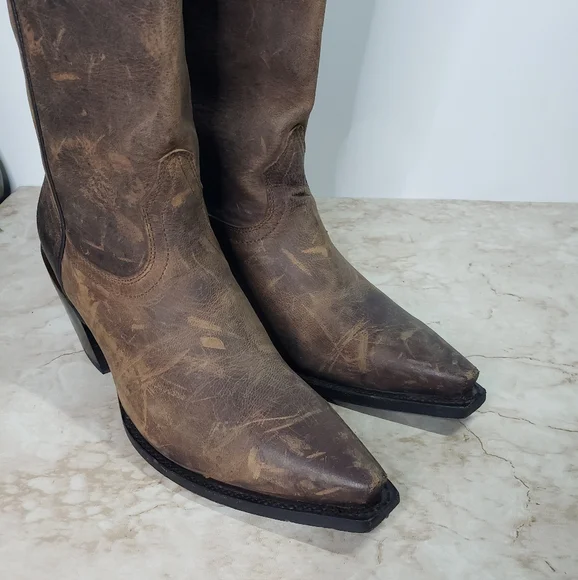 Shyanne Brown Heeled Western Cowgirl Boots Size 8.5 - Picture 4 of 7
